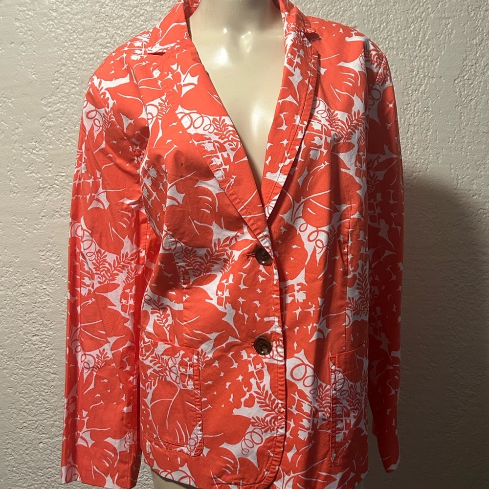 TALBOTS Women's Coral Floral Blazer as 18 WP NWT